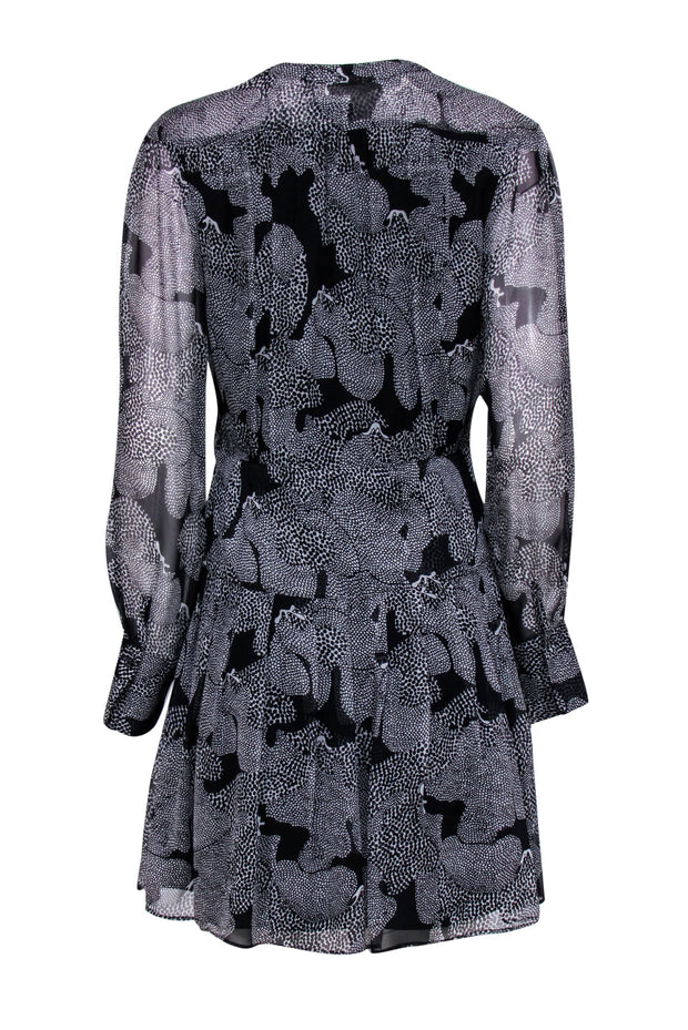 Current Boutique-Equipment - Black & White Long Sleeve Abstract Print Dress Sz 6