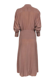 Current Boutique-Equipment - Dark Beige Silk Shirtdress Sz 6