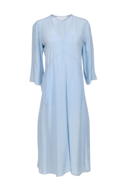 Current Boutique-Equipment - Light Blue Silk Maxi Dress Sz S