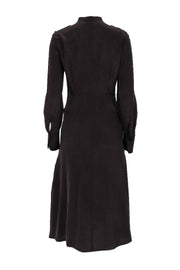 Current Boutique-Equipment - Brown Silk Midi Shirtdress Sz 6