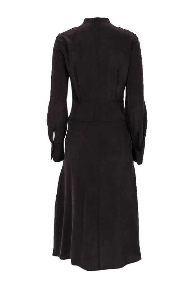 Current Boutique-Equipment - Brown Silk Midi Shirtdress Sz 6