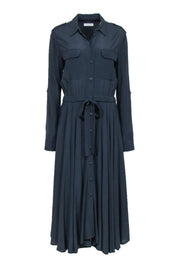 Current Boutique-Equipment - Navy Maxi Shirtdress w/ Tie Waist Sz 6