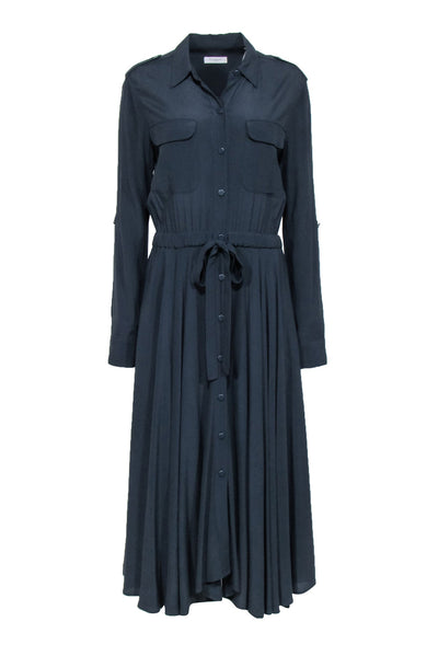 Current Boutique-Equipment - Navy Maxi Shirtdress w/ Tie Waist Sz 6