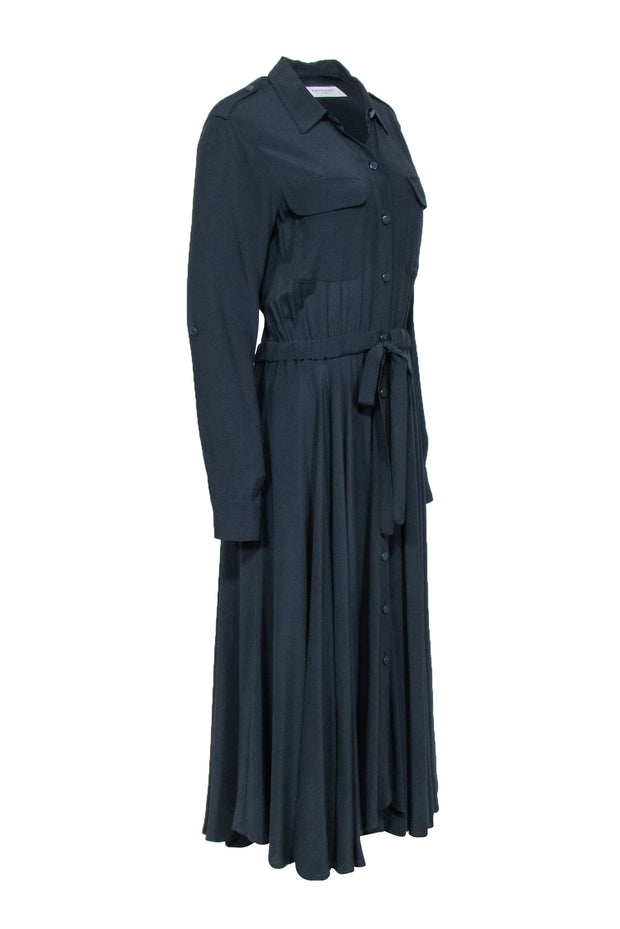 Current Boutique-Equipment - Navy Maxi Shirtdress w/ Tie Waist Sz 6