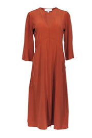 Current Boutique-Equipment - Orange Silk Maxi Dress Sz S
