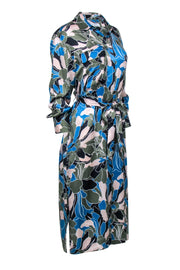 Current Boutique-Equipment - Green, Blue, & Blush Print Shirt Dress Sz S