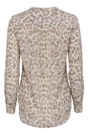 Current Boutique-Equipment - Beige & Cream Leopard Print Long Sleeve Top Sz S
