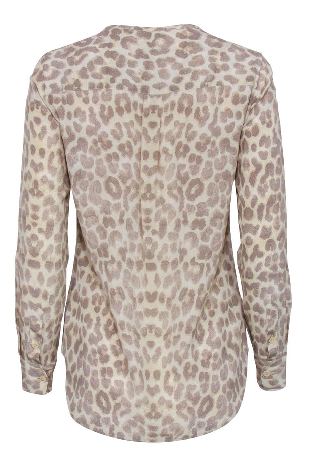 Current Boutique-Equipment - Beige & Cream Leopard Print Long Sleeve Top Sz S