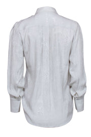 Current Boutique-Equipment - Mint Green Snake Skin Jacquard Blouse Sz S