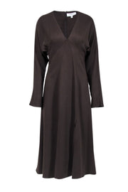 Current Boutique-Equipment - Brown Front Slit A-Line Midi Dress Sz 6