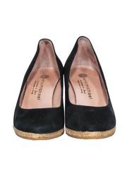 Current Boutique-Eric Michael - Black Suede Espadrille Wedges Sz 7