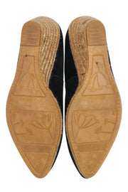 Current Boutique-Eric Michael - Black Suede Espadrille Wedges Sz 7