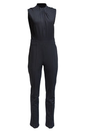 Current Boutique-Escada - Black Sleeveless Middle Pleat Jumpsuit Sz 10