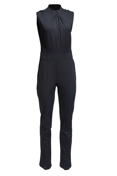 Current Boutique-Escada - Black Sleeveless Middle Pleat Jumpsuit Sz 10