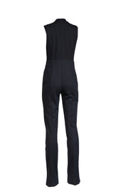 Current Boutique-Escada - Black Sleeveless Middle Pleat Jumpsuit Sz 10
