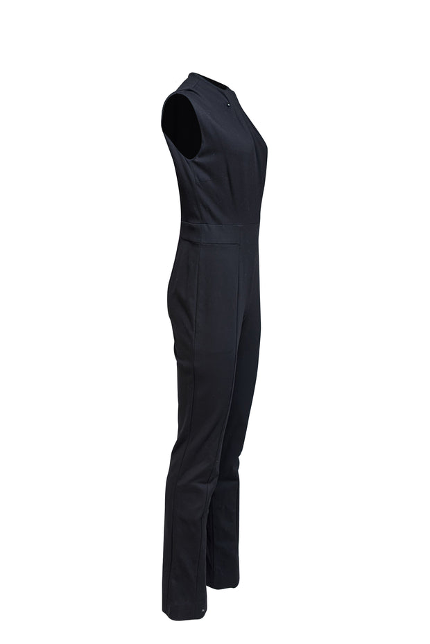 Current Boutique-Escada - Black Sleeveless Middle Pleat Jumpsuit Sz 10