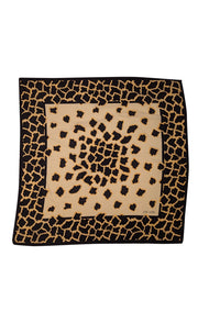 Escada - Black & Cream Leopard Print Silk Scarf - Current Boutique