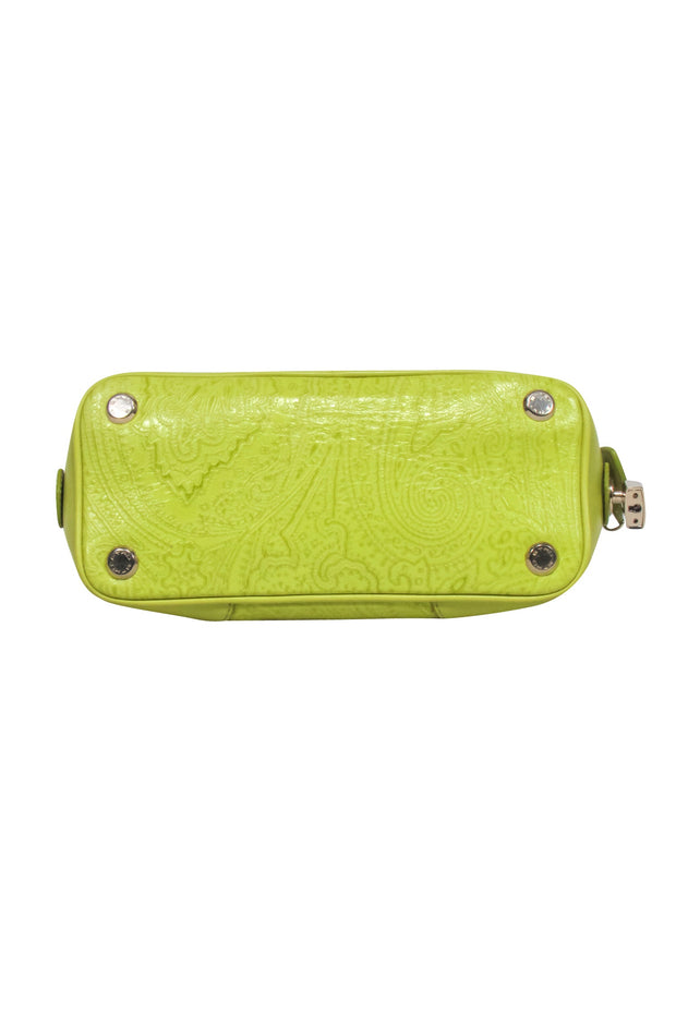 Current Boutique-Etro - Lime Green Textured Bowler Handbag