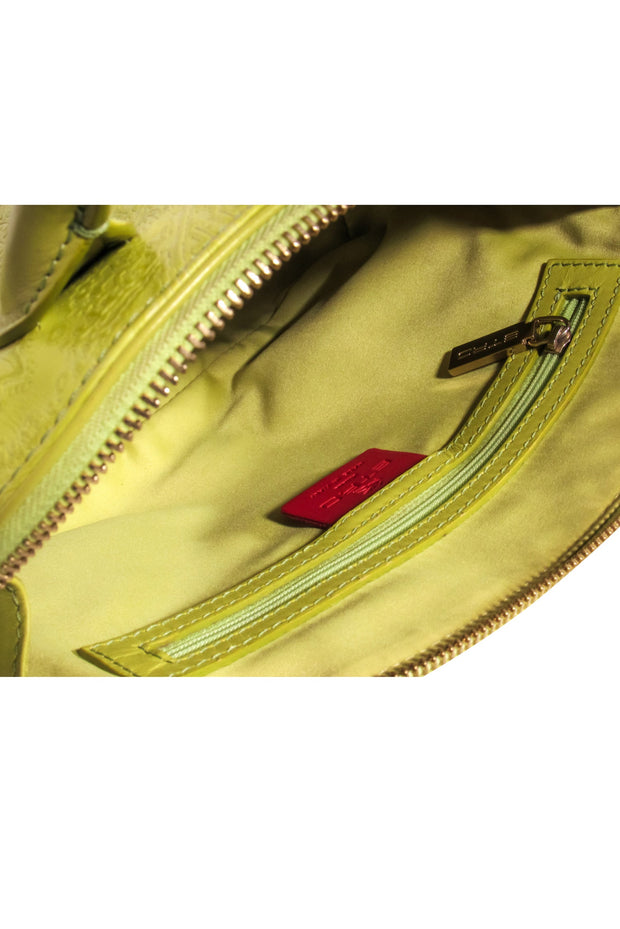 Current Boutique-Etro - Lime Green Textured Bowler Handbag
