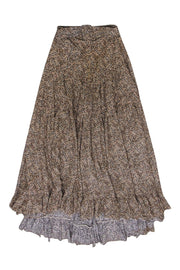 Current Boutique-Evarae - Beige & Black Speckled Print High-Low Maxi Skirt Sz XS