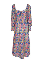 Current Boutique-Faithfull the Brand - White w/ Multicolor Floral Print Midi Dress Sz 4