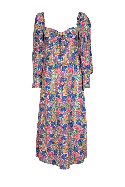 Current Boutique-Faithfull the Brand - White w/ Multicolor Floral Print Midi Dress Sz 4
