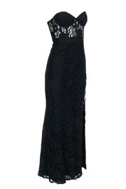 Current Boutique-Fame and Partners - Black Strapless Lace Dress Sz S