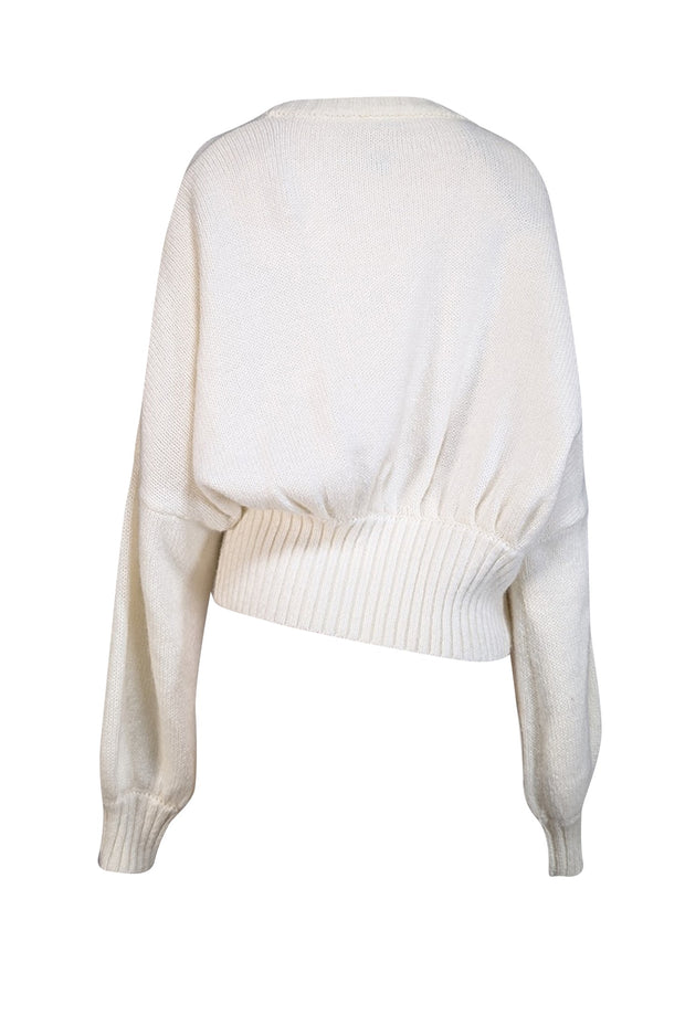 Farm Rio- Ivory V-Neckline Gold Button Cardigan Sz XL - Current Boutique