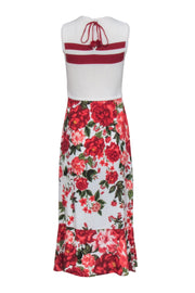 Current Boutique-Farm Rio - Ivory Crochet Bodice w/ Red Floral Bottom Dress Sz M