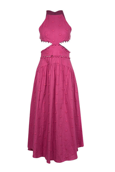 Current Boutique-Farm Rio - Pink Cut-Out Floral Applique Midi Dress Sz XS