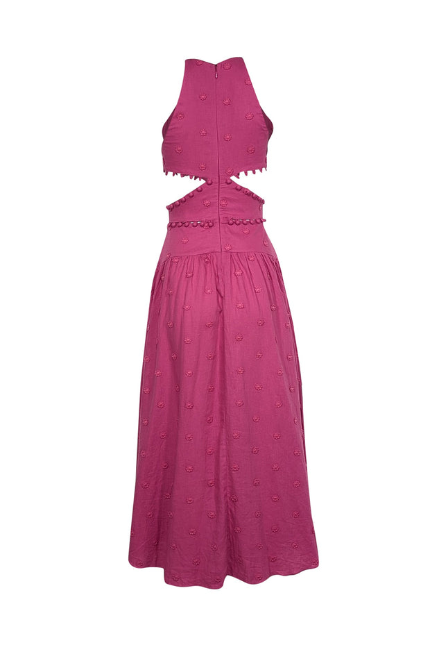 Current Boutique-Farm Rio - Pink Cut-Out Floral Applique Midi Dress Sz XS