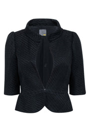 Current Boutique-Fendi - Black Textured Crop Sleeve Blazer Sz 8