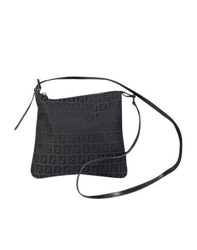 Current Boutique-Fendi - Black Monogram Zucchino Canvas Crossbody Bag