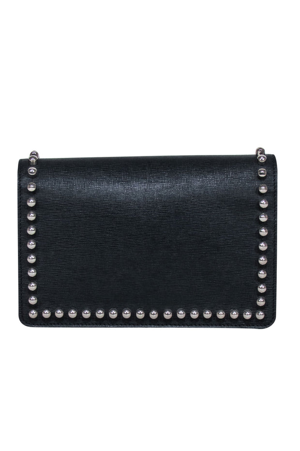 Current Boutique-Fendi - Black Saffiano Leather Studded "Karlito" Bag