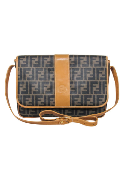 Current Boutique-Fendi - Brown Monogram Vintage Messenger Shoulder Bag