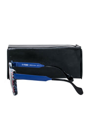 Current Boutique-Fendi - Blue & White Print Square Sunglasses