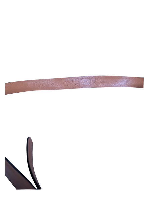 Ferragamo - Tan Leather Logo Belt Sz  M - Current Boutique