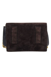 Current Boutique-Ferragamo - Brown Suede Mini Bag w/ Gold Chain Strap