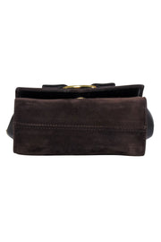 Current Boutique-Ferragamo - Brown Suede Mini Bag w/ Gold Chain Strap