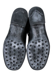 Current Boutique-Ferragamo - Black Leather Riding Boots w/ Gancini Accent Sz 7.5