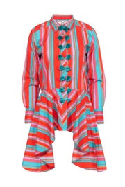 Current Boutique-Figue - Red Striped Long Sleeve Shirt w/ Tassels Sz S