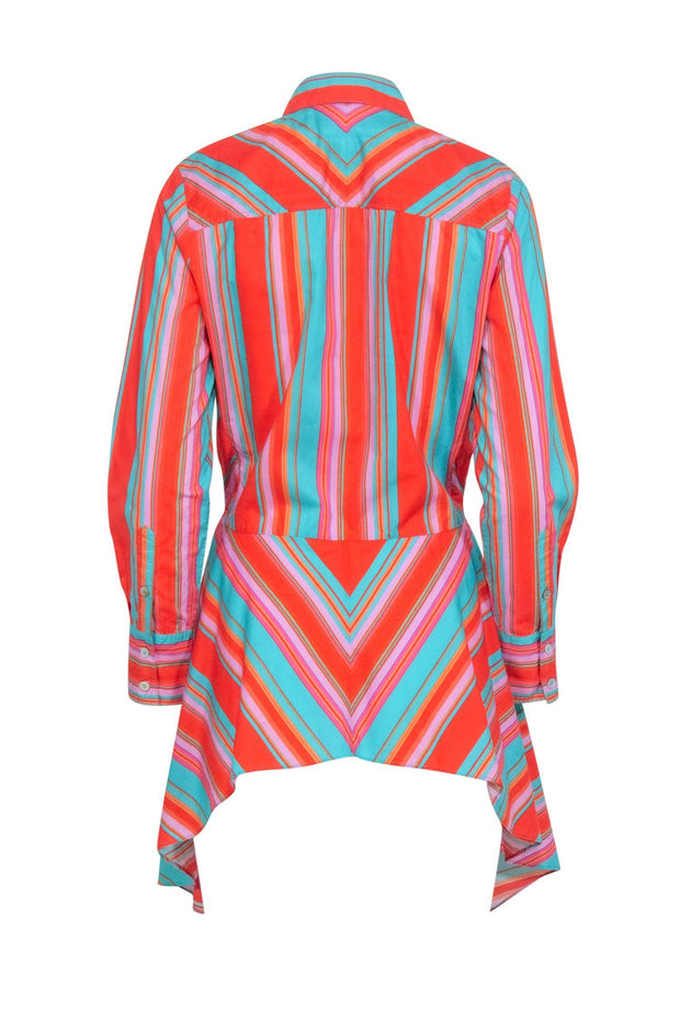 Current Boutique-Figue - Red Striped Long Sleeve Shirt w/ Tassels Sz S