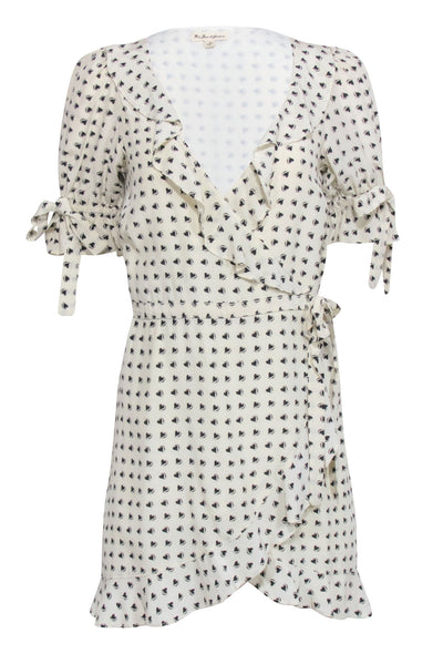 Current Boutique-For Love & Lemons - Cream w/ Black Heart Print Mini Dress Sz S