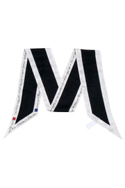 Current Boutique-Foundrae - Black & White 100% Silk Scarf