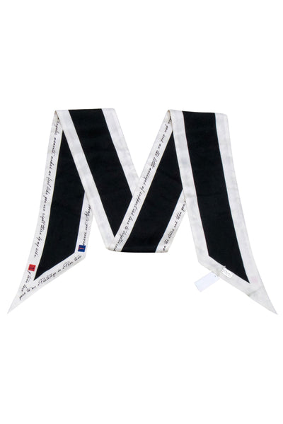 Current Boutique-Foundrae - Black & White 100% Silk Scarf