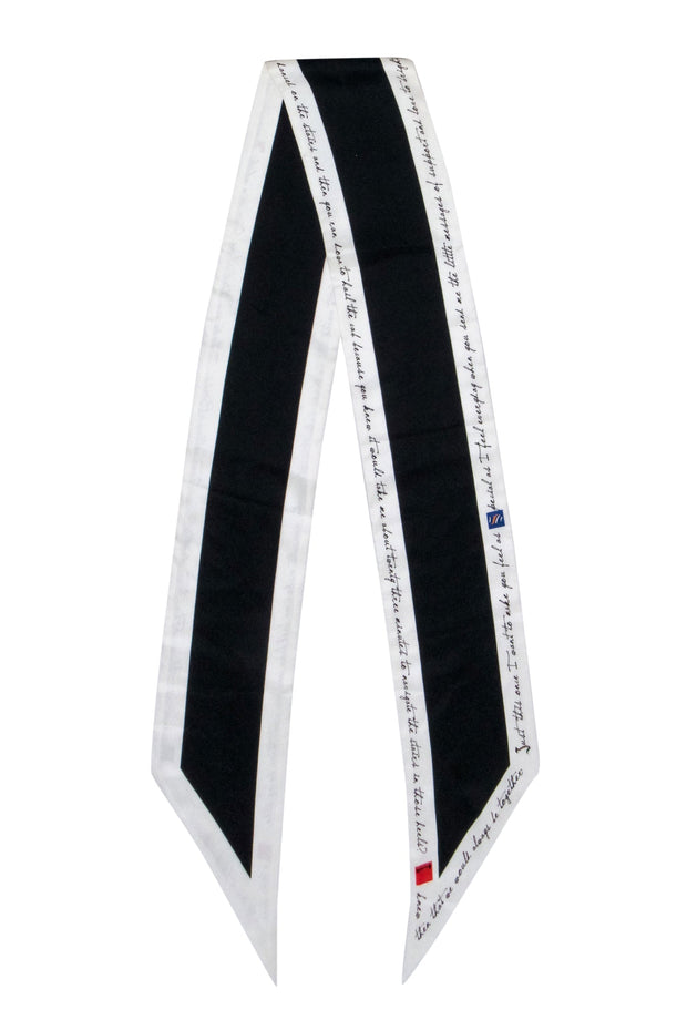 Current Boutique-Foundrae - Black & White 100% Silk Scarf
