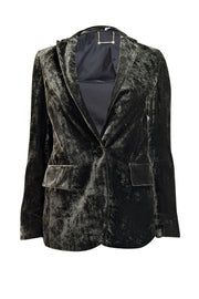 Frame - Dark Green Velvet Blazer Sz 2 - Current Boutique