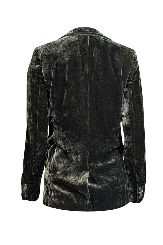 Frame - Dark Green Velvet Blazer Sz 2 - Current Boutique