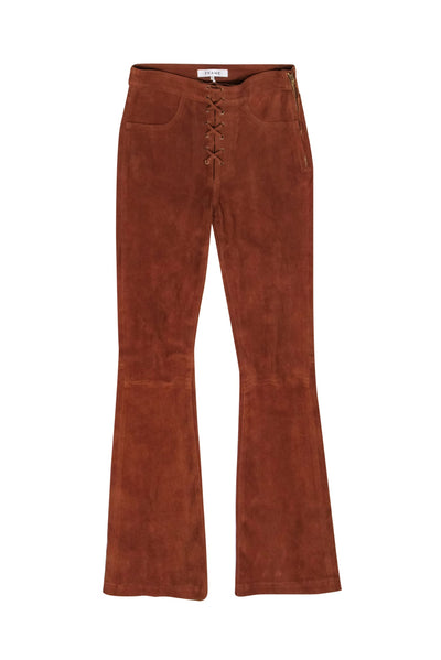 Current Boutique-Frame - Terracotta Lamb Suede Lace-Up Pants Sz 2