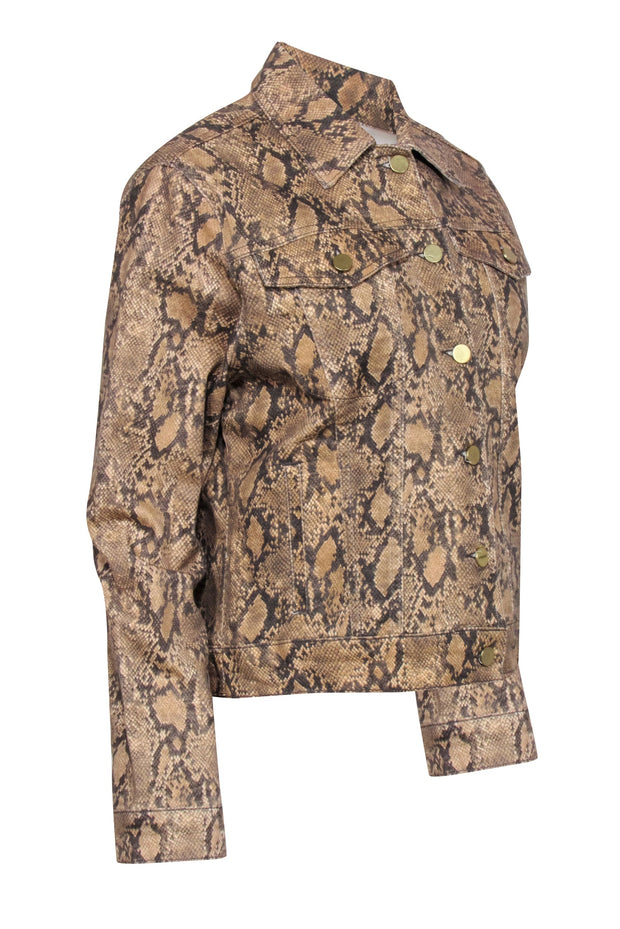 Current Boutique-Frame - Tan & Black Snake Skin Printed Jacket Sz L